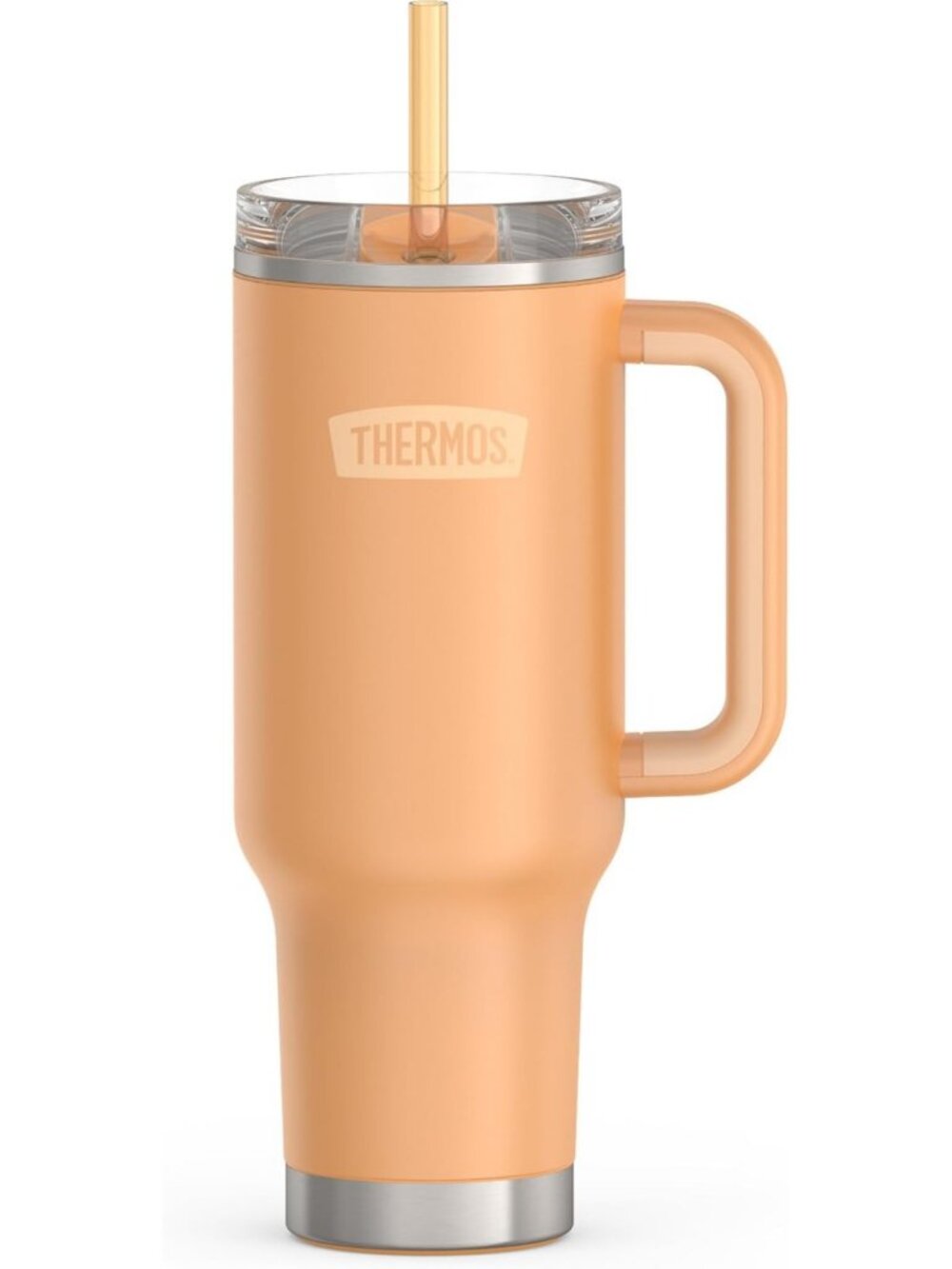 Insulated 40oz Stainless Steel Tumbler with Lid & Straw - Leak-Resistant Melon